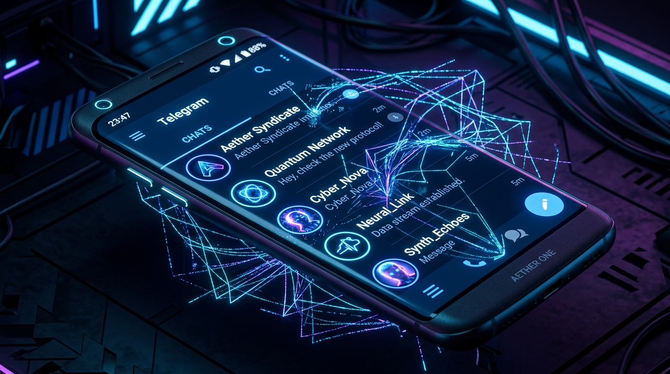 Futuristic Telegram Bot Mockup
